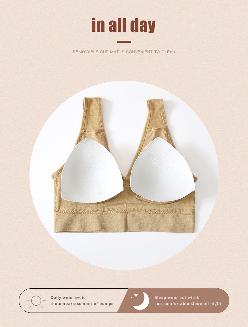 Damen Sport BH ohne Bügel Push Up Weste Style Schöner Rücken Unterwäsche Große Größe mit Einsätzen Running Fitness Yoga BH_voghion.com