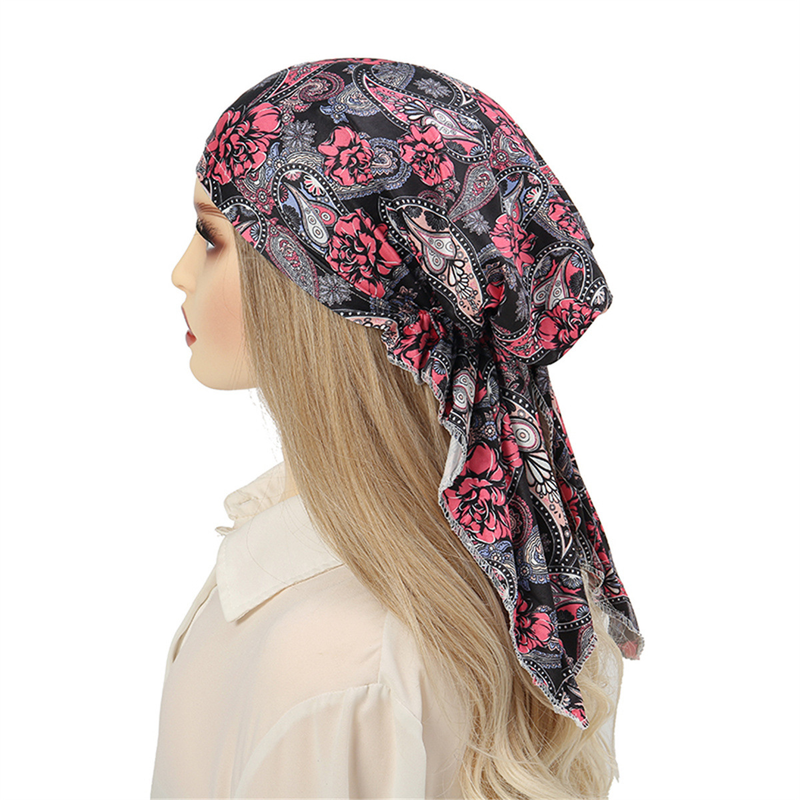 Nuovo cappello curvo in tessuto stampato multicolore Cappello turbante versatile stampato alla moda_voghion.com