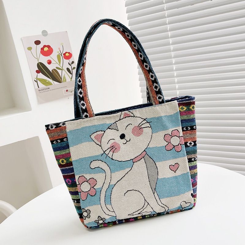 Nuova borsa da ufficio semplice da donna in stile etnico tailandese con elefante in Malesia, borsa in tela ricamata, piccola borsa_voghion.com