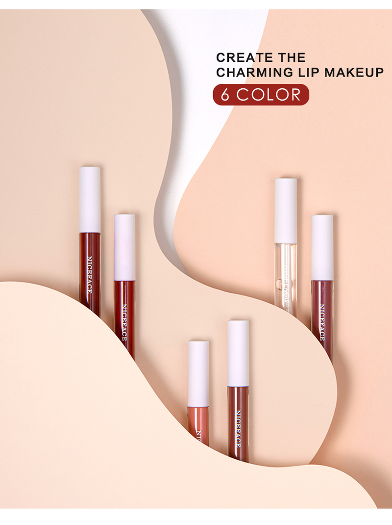 Carina Niceface – mattes, antihaftbeschichtetes Cup-Set mit Lipgloss mit verstärkender flüssiger Textur_voghion.com