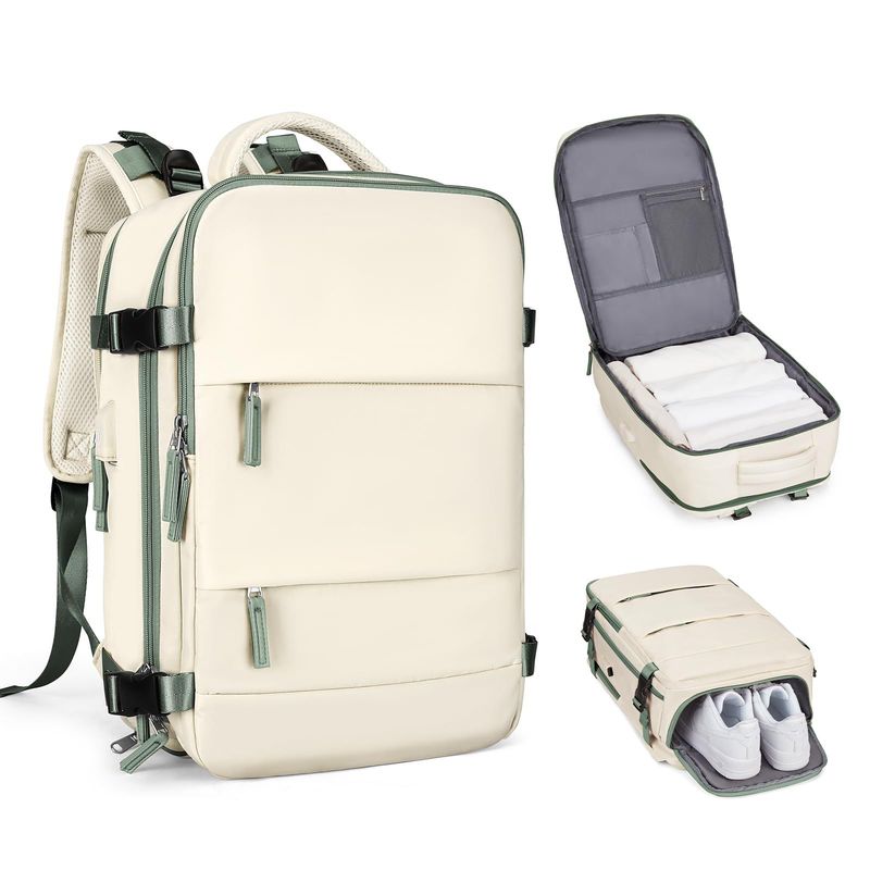 Reiserucksack für Damen, großes Fassungsvermögen, multifunktionales Gepäck, Freizeitrucksack, Reisetasche für Geschäftsreisen, Schultasche für Studenten_voghion.com