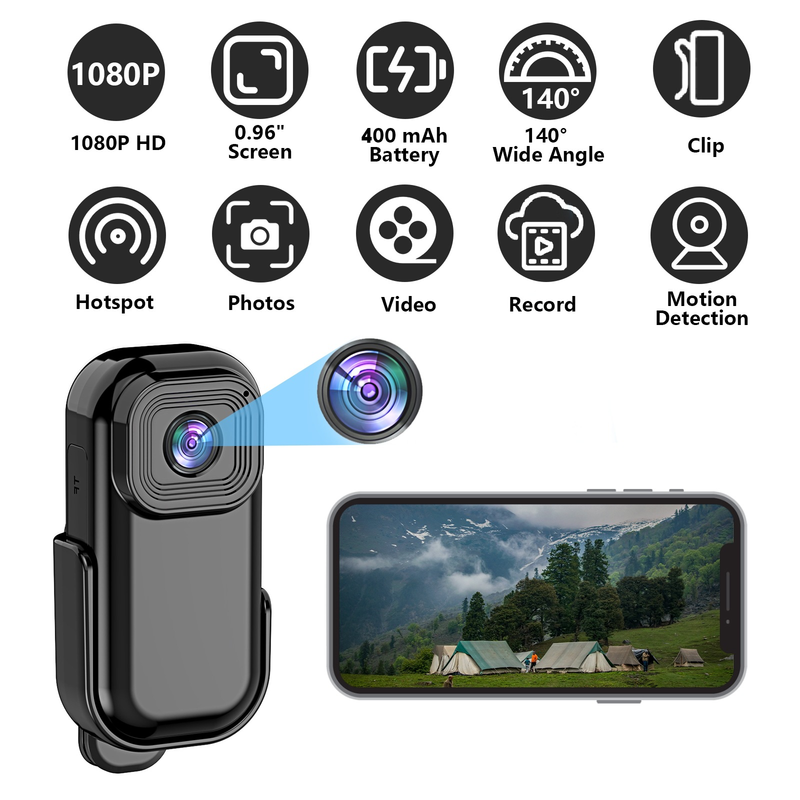 360° WiFi vanjska sportska kamera HD 1080 zaslon u boji snimač videokamera za provođenje zakona_voghion.com