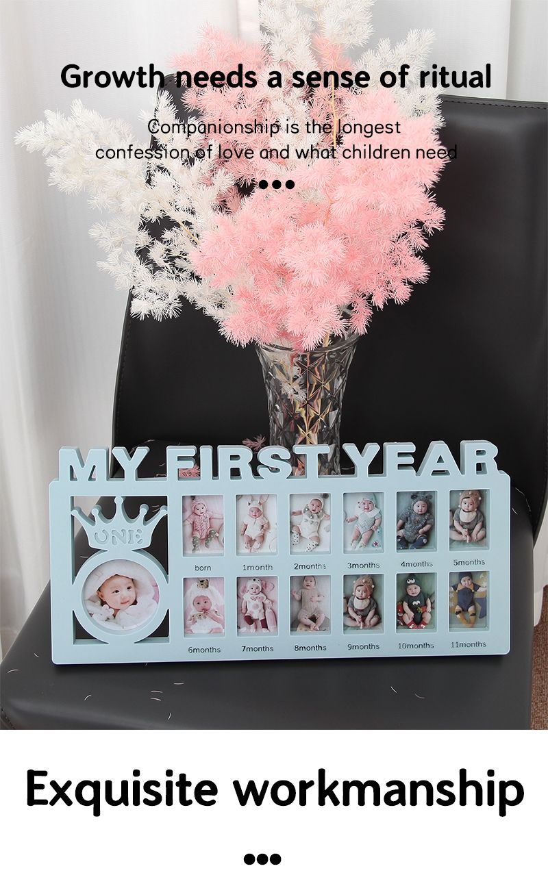 Marco de fotos para bebés recién nacidos de 0 a 12 meses, marco de fotos conmemorativo para hitos de crecimiento, material plástico PP, accesorios para fotografía de bebés_voghion.com
