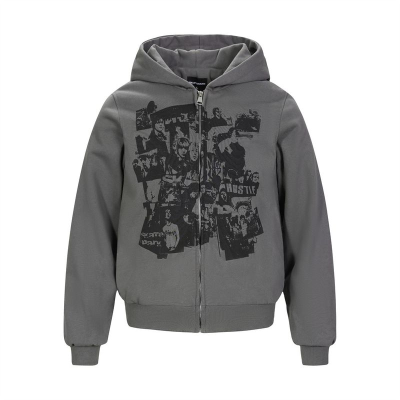 Kapuzen-Strickjacke mit Rock-Charakter-Print für Herren, Herbst, lockere High Street, trendige Ins, lässige Hoodie-Oberbekleidung_voghion.com