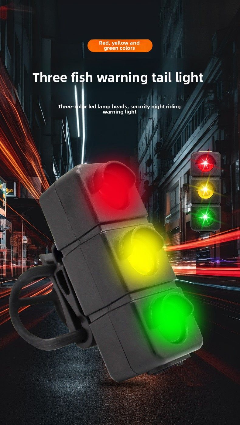Neu Fahrrad Tri-Farbe Chanin LED Kreative Schwanz Liht Typ-C Charin Rot Gelb Grün Niht Ridin Lon Batterie_voghion.com