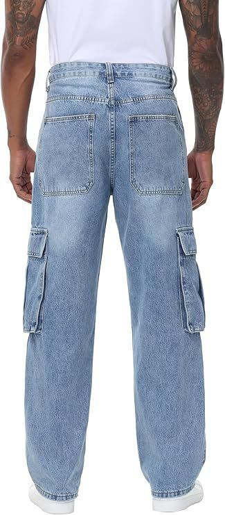 "Herren-Stretch-Jeans – Relaxed Fit, Multi-Pocket-Design (S-XXL, Baumwollmischung, Stonewash & Dunkelblau)"_voghion.com