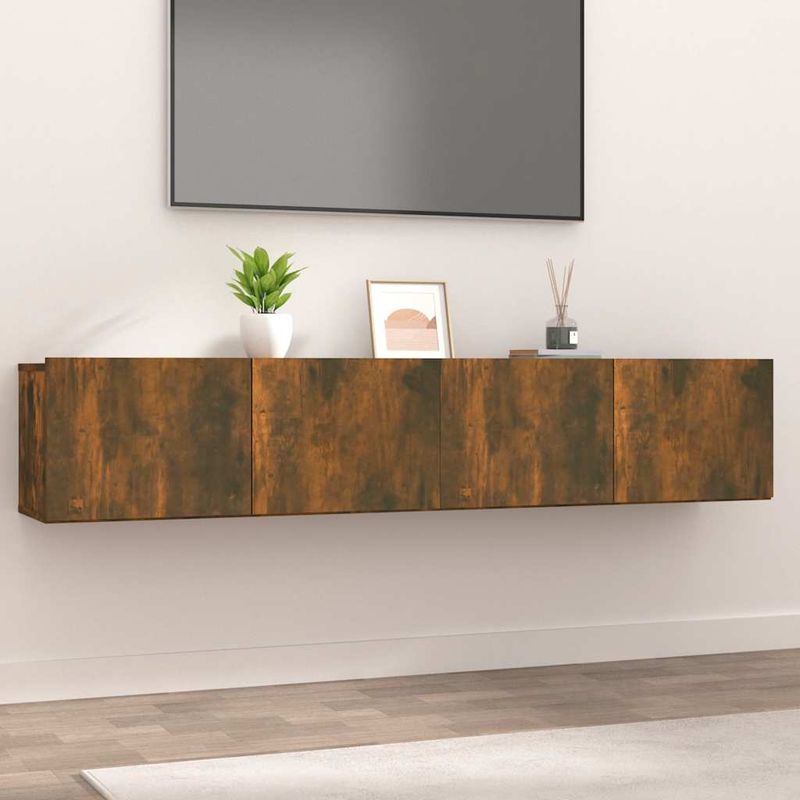 TV-Schränke 2 Stk. Räuchereiche 80x30x30 cm Holzwerkstoff_voghion.com