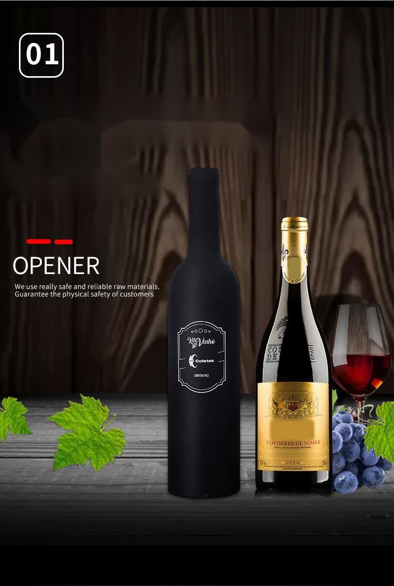 Opener Large Bottle 5-piece Set Stainless Steel Red Wine Tool Box_voghion.com