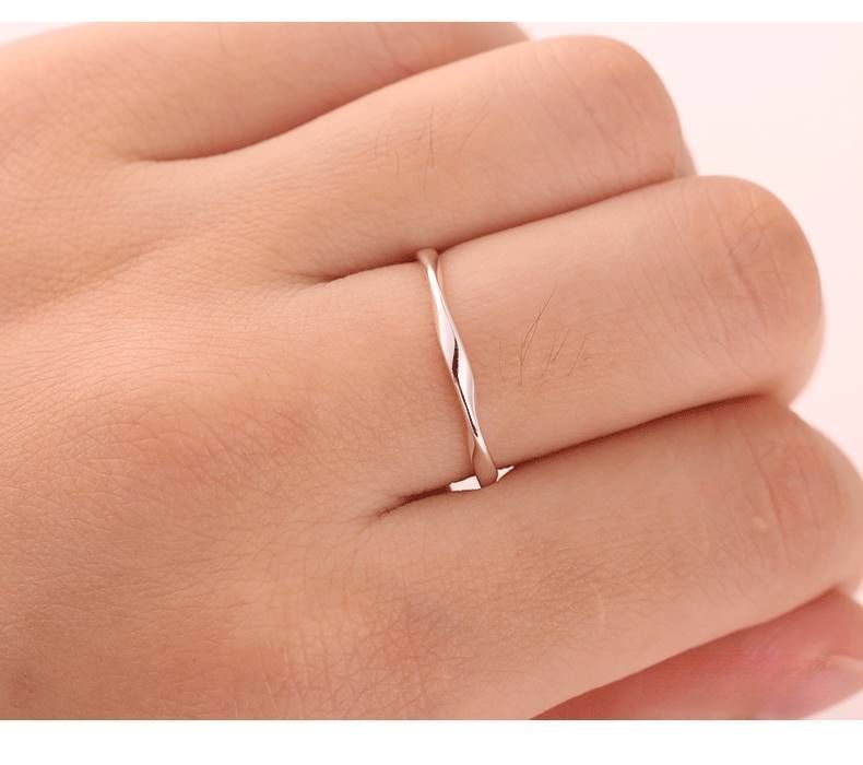 S999 Anello Mobius chiuso con fascia semplice, anello di alta qualità, anello di coppia minimalista, regalo di personalità alla moda_voghion.com