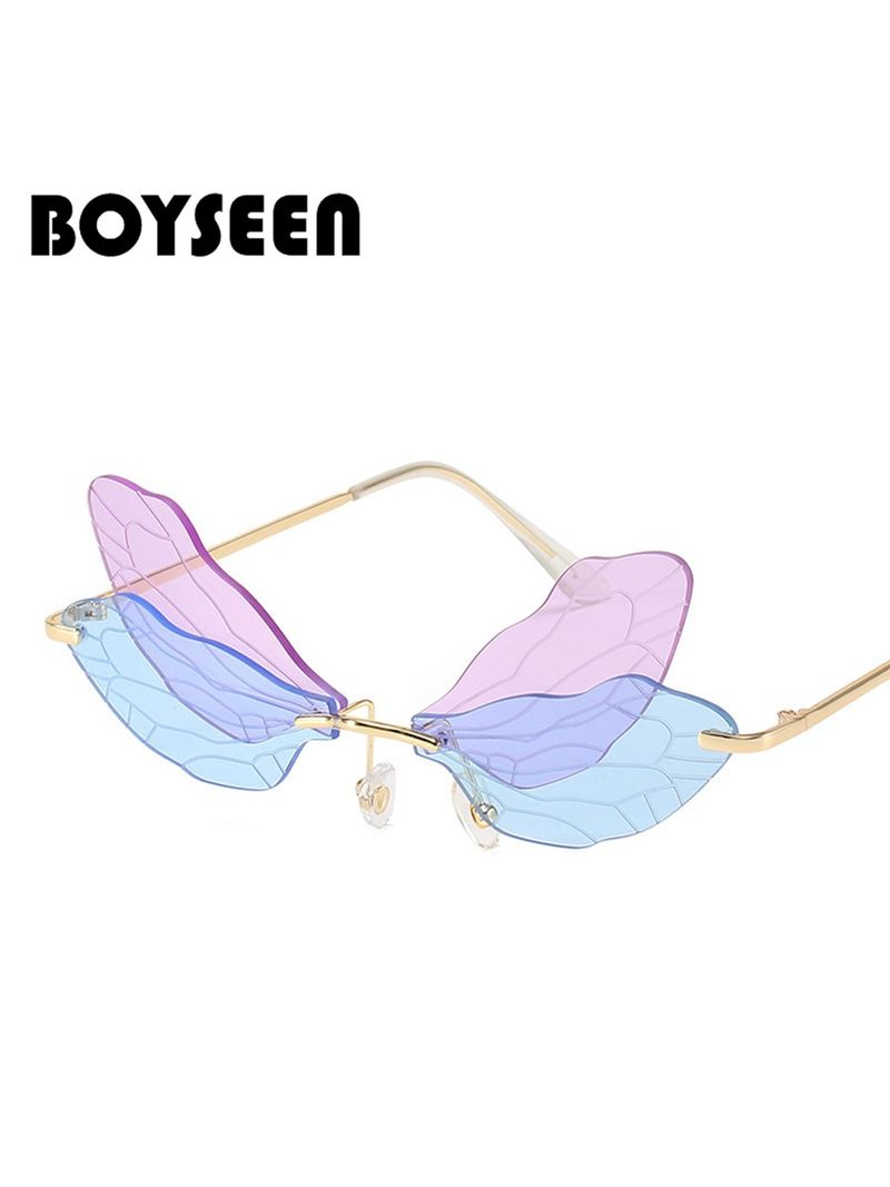 LazyZoom Dragoy Shape Catwalk Girls Fashion Unique Gradient Sunglasses Instagram Mesh Red Asian Culture Butterfly Glasses_voghion.com