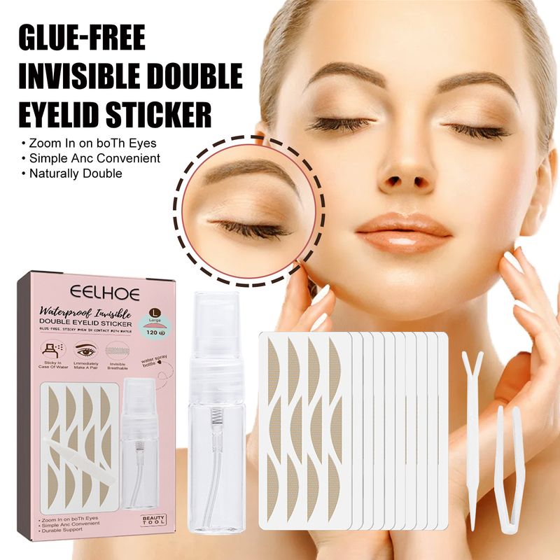 EELHOE with Natural Traceless Inner Blister Eye Non adhesive Lace Double eyelid Patch_voghion.com