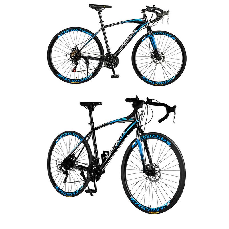 700C Road Bike With Drop Handlebars, Variable Speed, Dual Disc Brakes, Urban Racing, Unisex Student Commuter Bicycle_voghion.com
