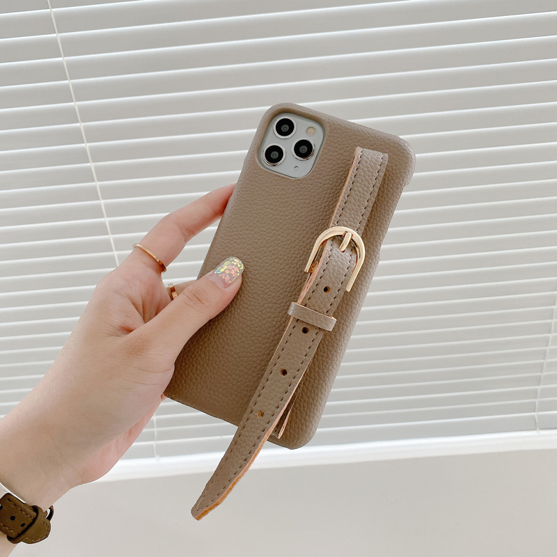 Mobile phone case pattern wrist strap mobile phone case suitable for Apple 15pro max protective cover iPhone14 Internet celebrity half pack hard_voghion.com