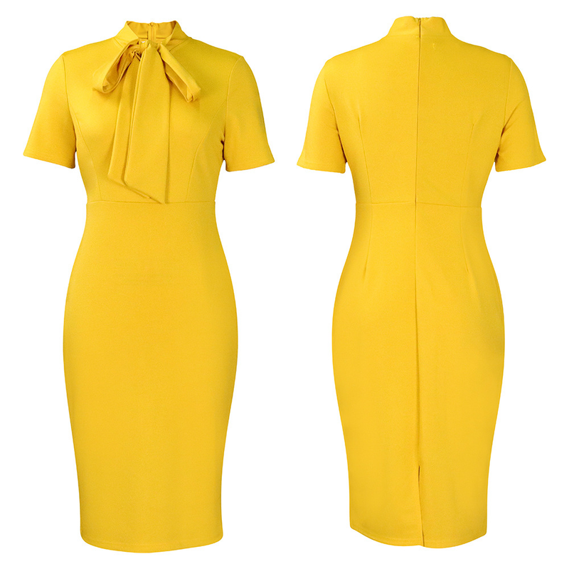 gonna a tubino aderente con spalline e maniche corte da donna, abito professionale dal temperamento_voghion.com