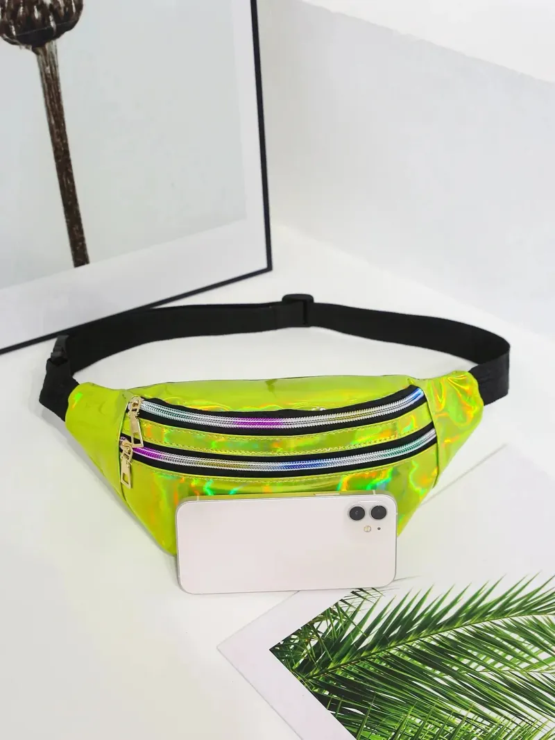 Marsupio con cintura laser olografica, grazioso marsupio, per feste, viaggi, moda, ragazze, tracolla, glitter 250806_voghion.com