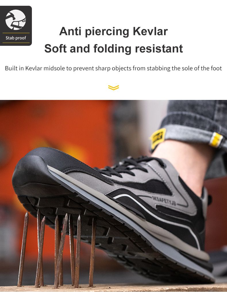Arbeidsbeschermingsschoenen, anti-impact en anti-lek veiligheidsschoenen voor heren, ademend, lichtgewicht en slijtvast_voghion.com
