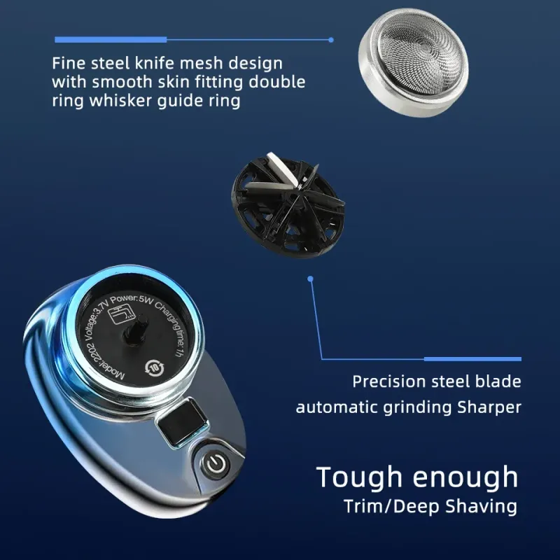 Portable Mini Electric Rechargeable Digital Power Display Mens Waterproof Cordless Razor Beard Shaver for Face Body_voghion.com