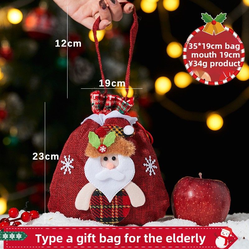 Christmas Applee Bag Barnpresentpåse Julaftonsgodispåse Julgodisinpackningspresentpåse_voghion.com