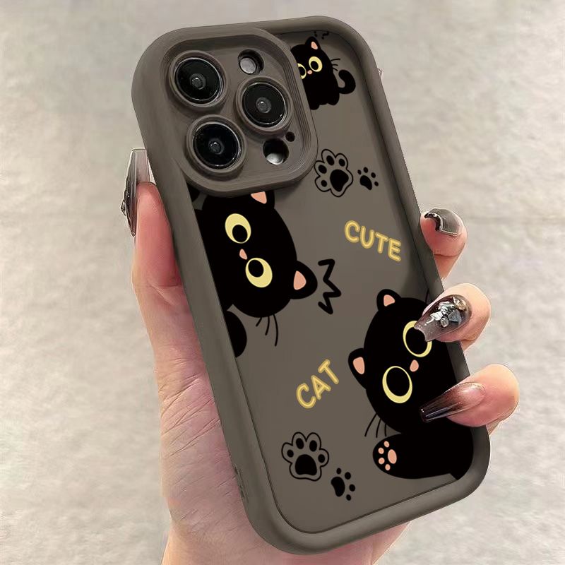 Custodia per telefono per Xiaomi Redmi 14C 13C 12C Redmi Note 13 12 Pro Plus 5G 12S 11S 11 10S 10 13 4G Lovely Black Cat Soft Bumper Cover_voghion.com
