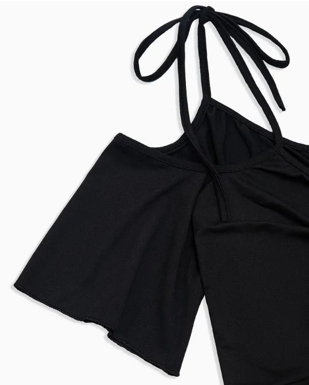 Nuovo vestito casual da donna di grandi dimensioni, stile hipster, con scollo a V, spalle scoperte, maniche corte, gonna con lacci di grandi dimensioni_voghion.com
