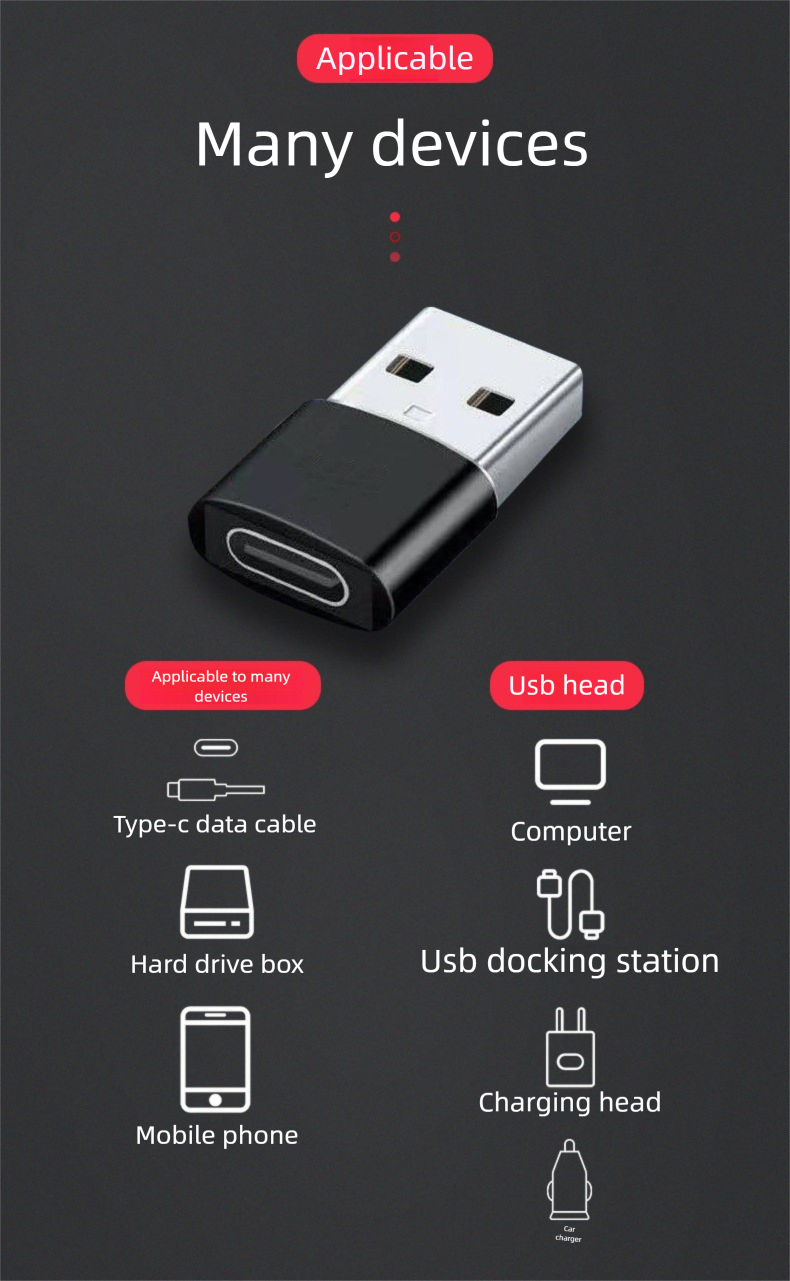 USB To Type-C Female Adapter Car Fast Headphone Audio PD Charging Data Transfer Converter_voghion.com
