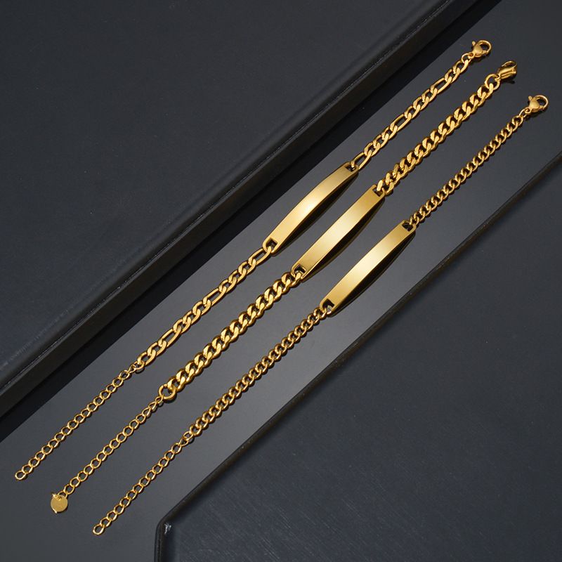 Pulseira de corrente curva de personalidade de estilo simples para mulheres, joias de aço inoxidável de nicho_voghion.com