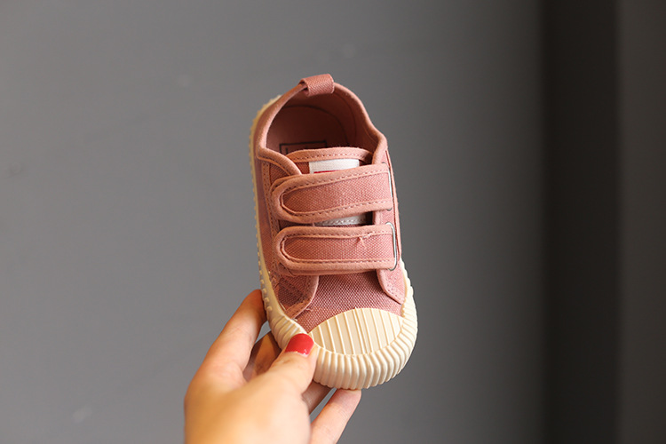 Kinder schuhe Candy farbe low top kinder leinwand schuhe Klett_voghion.com