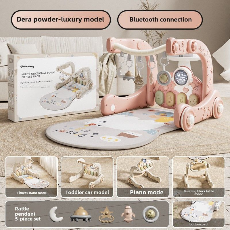 Qiao Le Bear Baby Pedal Piano Fitness Rack Walker 3 luni 6 Puzzle Educație timpurie Nou-născut Toddler Baby Toys_voghion.com