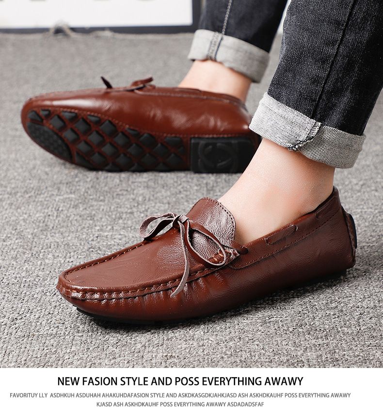 Scarpe casual con berretti slip-on in pelle da uomo taglie forti_voghion.com