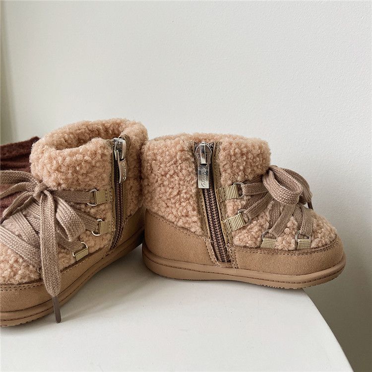 2024 Nouvelle Automne/Hiver Bébé Chaud Fourrure Semelle En Caoutchouc Enfants Coton Chaussures Infantile Mode Tout-petits Garçons Filles Bottes_voghion.com