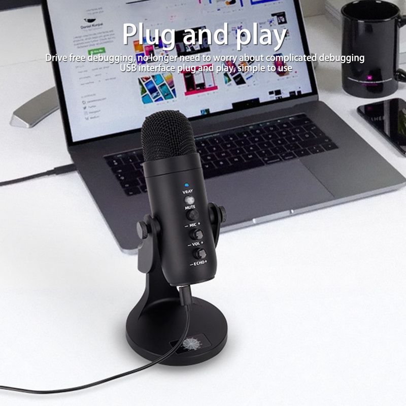 Profesionalni USB kondenzatorski mikrofon Studijski mikrofon za snimanje za PC Računalno igranje Streaming Podcasting Prijenosno računalo_voghion.com