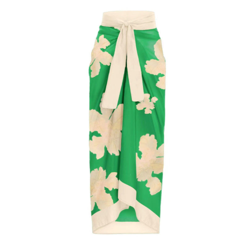 Women's stylish beach vacation one-piece swimsuit set_voghion.com