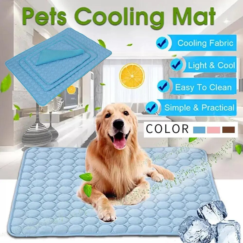 Tapis rafraîchissant pour animaux de compagnie, couverture douce de glace d'été, coussin de lit pour chien et chat, coussin de canapé Portable, Tour Camping Yoga, accessoires de couchage pour animaux de compagnie_voghion.com