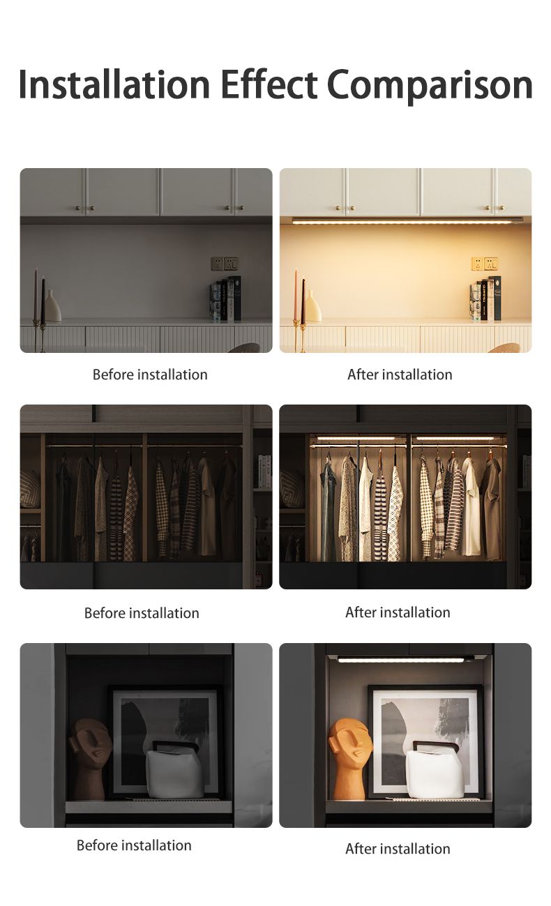 Motion Sensor Wireless LED Light USB Rechargeable Night Cabinet Wardrobe Lamp Under Backlight For Kitchen Led_voghion.com