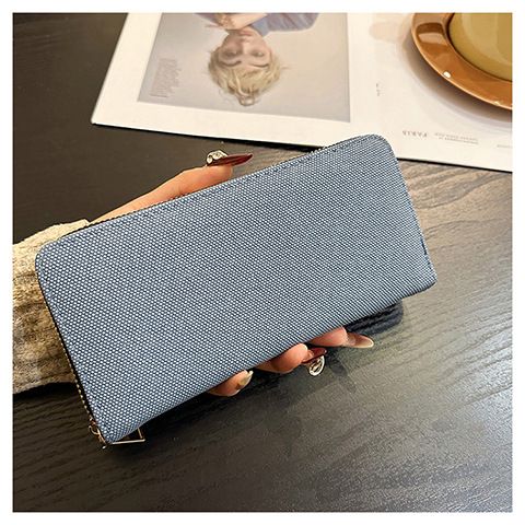 Produttori di borse da donna, portafoglio in tela, borsa a mano con cerniera semplice e lunga da donna, grande capacità, borsa per cellulare alla moda_voghion.com