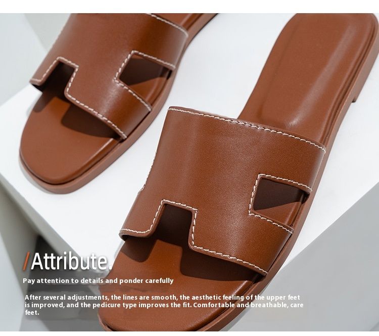 Ciabatte infradito in vera pelle, sandali tinta unita per scarpe da donna_voghion.com