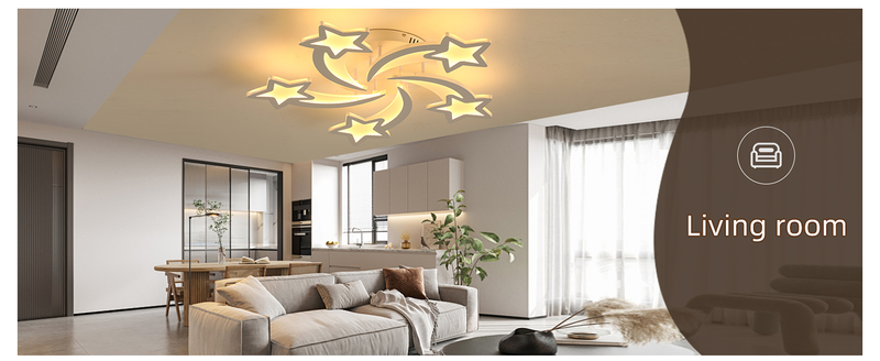 Plafoniera moderna, plafoniere da camera da letto da 50 W, plafoniere dimmerabili per camera da letto, plafoniera da cucina a LED a 5 stelle per soggiorno_voghion.com