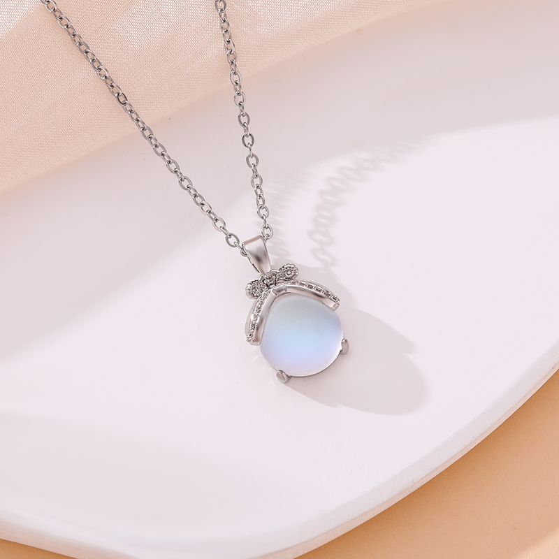 Titanium Steel Non-Fading Copper Micro-Inlaid Zircon Pendant Necklace Fashion Light Luxury Niche High-End Clavicle Chain_voghion.com