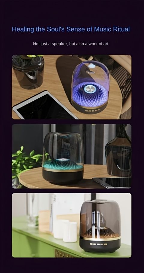 Home Mini Stereo, 360-Degree Surround Sound Audio System, 7 Kinds Of Re-Lighting Effects Change At Will, Perfect For Live Music,Home Party_voghion.com