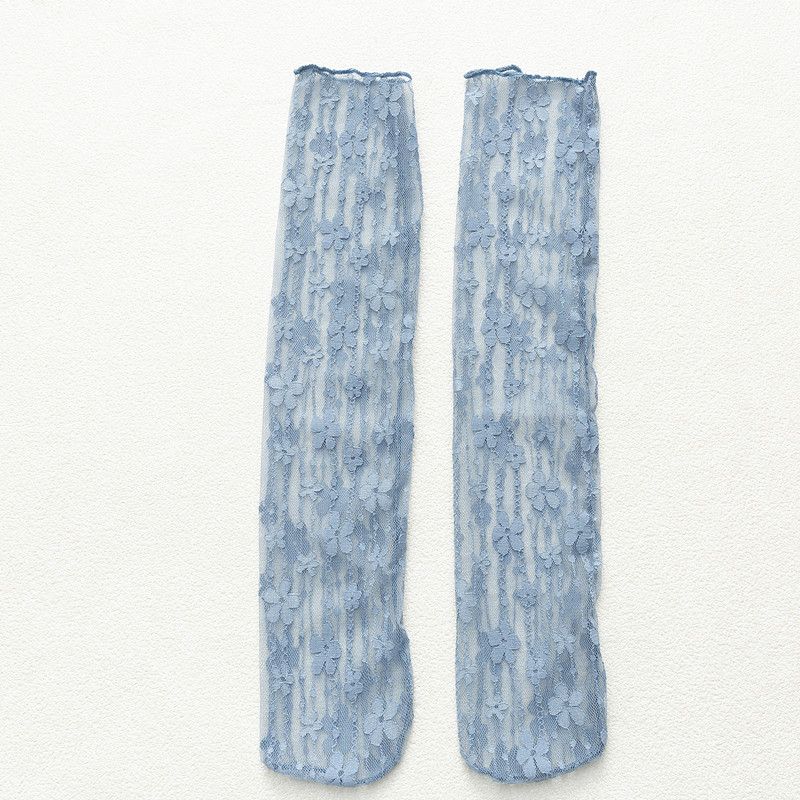 2025d Pile For Women, Palace Style, Lace Small Flower Long Socks, Spring And Summer Thin Hollow Mesh Socks_voghion.com