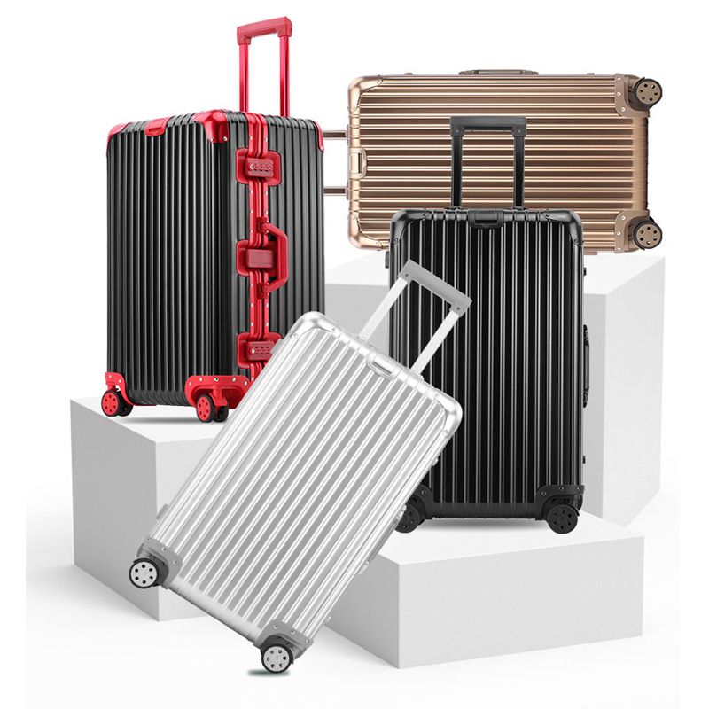 Valigia rigida in lega di alluminio di alta qualità con ruote girevoli a 360° - Misure da 26", 28", 30" per uomo e donna - Valigia da viaggio resistente, impermeabile e sicura_voghion.com