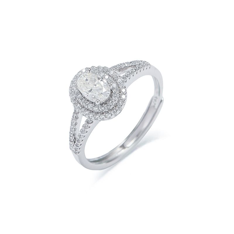 Anello S925 Donna Moissanite Moda Diamante Moda Temperamento Principessa Quadrato Anello Argento Sterling Anello Aperto Argento_voghion.com