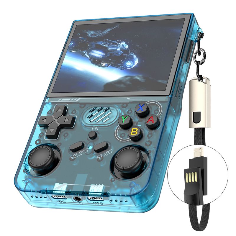 R36xx Upgrade Handheld Game Console Multi Simulator 2.4+5G WIFI+BT 640 * 480 Pixel Portable Charging Cable 64GB_voghion.com