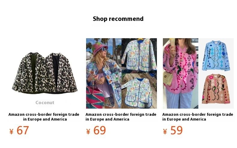 Abbigliamento donna autunno e inverno nuovo modello di animali stampato giacca di cotone_voghion.com