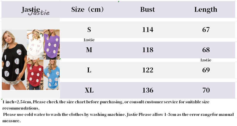 hot selling 2024 Spring And Summer Sequin Baseball Game Loose T-Shirt Women's Short-Sleeve O-Neck Pullover Top_voghion.com