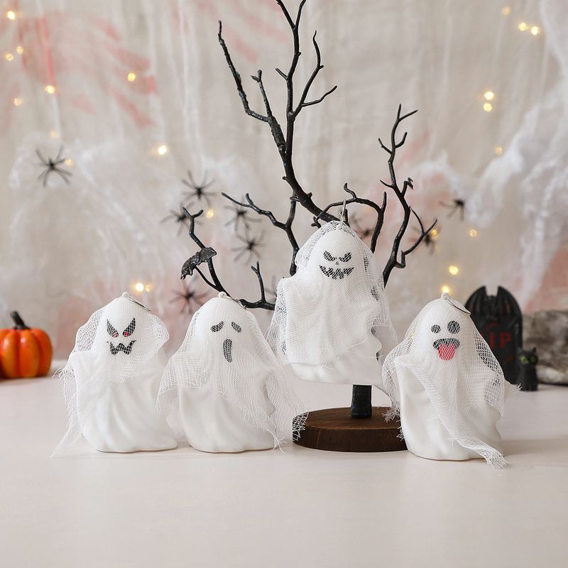 Halloween Ghost Decorations - Spooky Gauze Ghost Hanging Ornaments For Halloween Party, Trick Or Treat, Haunted House Decor (Set Of 4 Styles)_voghion.com