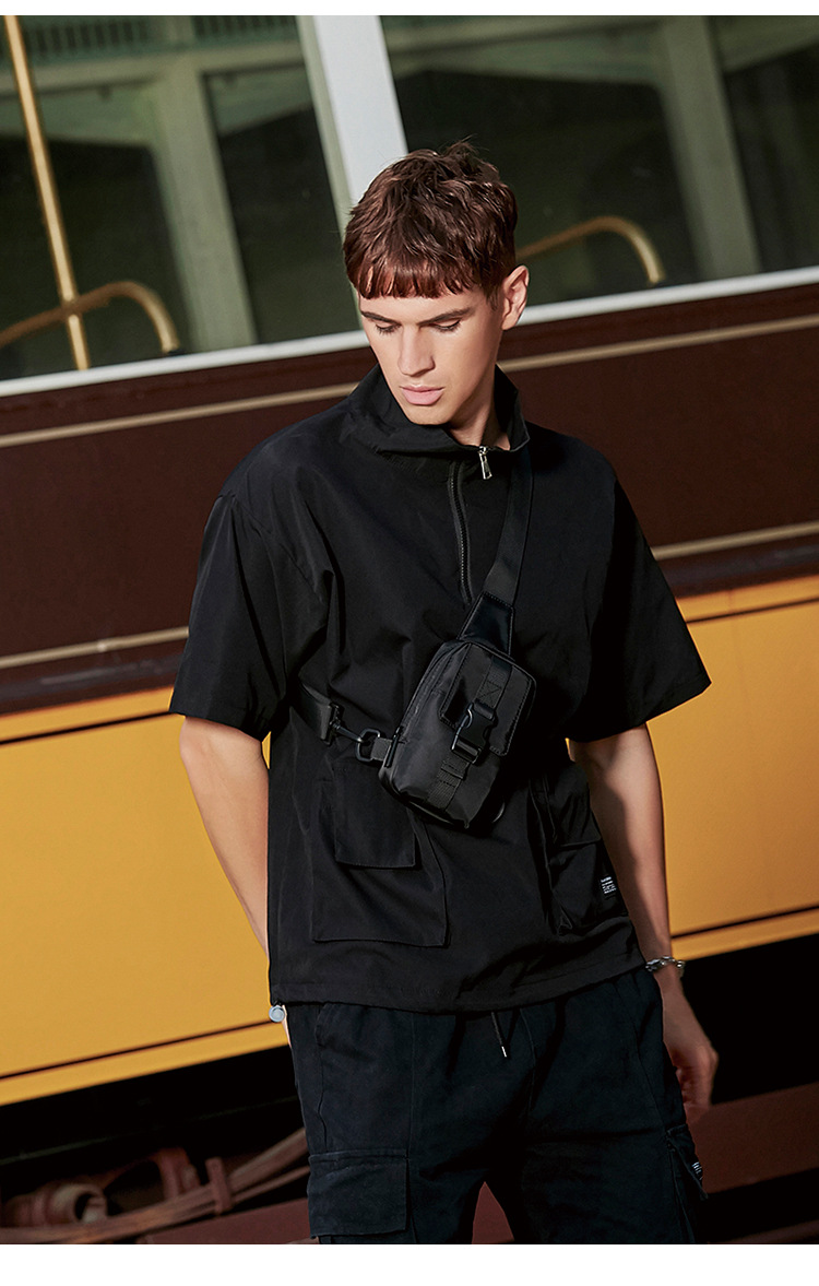 Modische Brusttasche, wasserdichte kleine vielseitige Umhängetasche für Herren, Mini-Umhängetasche der Street-Fashion-Marke für Herren, Vitalitätstasche für Studenten._voghion.com