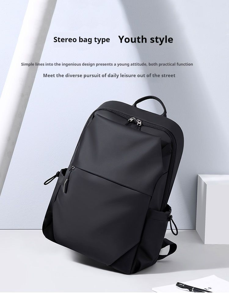 Herenmode Rugzak Elegante en minimalistische rugzak Heren waterdichte leren film Heren tas 15 inch Computertas Casual rugzak Zwarte reistas_voghion.com