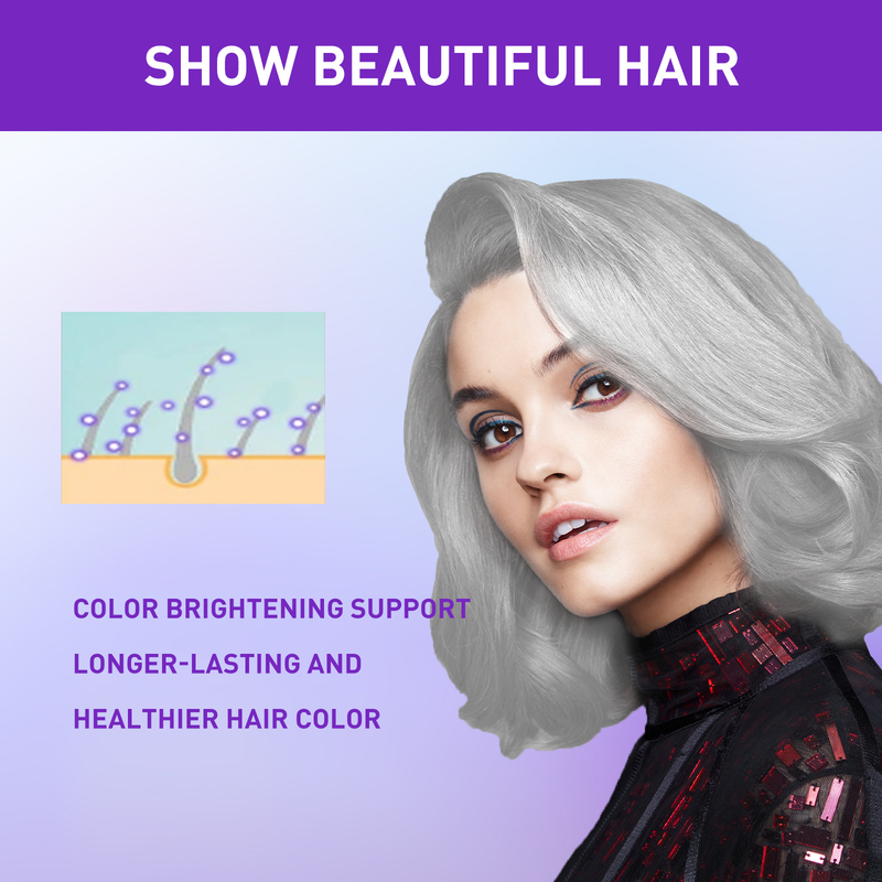 Fading, Yellowing, and Yellowing After Bleaching, Gray Hair Care Lock Fixed Color Shampoo_voghion.com