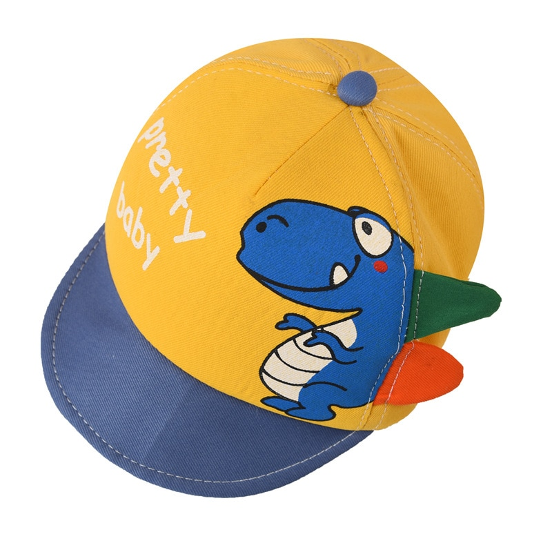 Gorra de béisbol de algodón suave con diseño de dinosaurio para bebé, ideal para exteriores, para verano y niñas._voghion.com